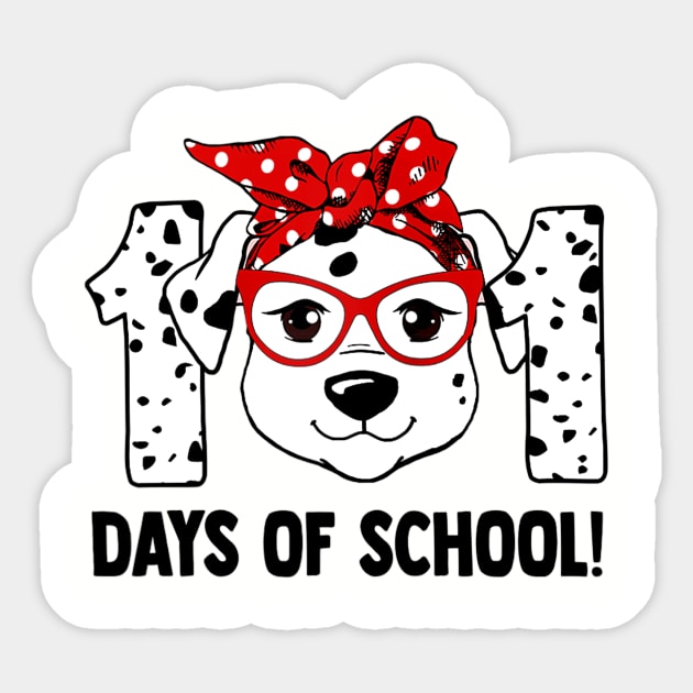 101 Days of School Dalmatian Dog Teachers Kids Gift Sticker by Manonee